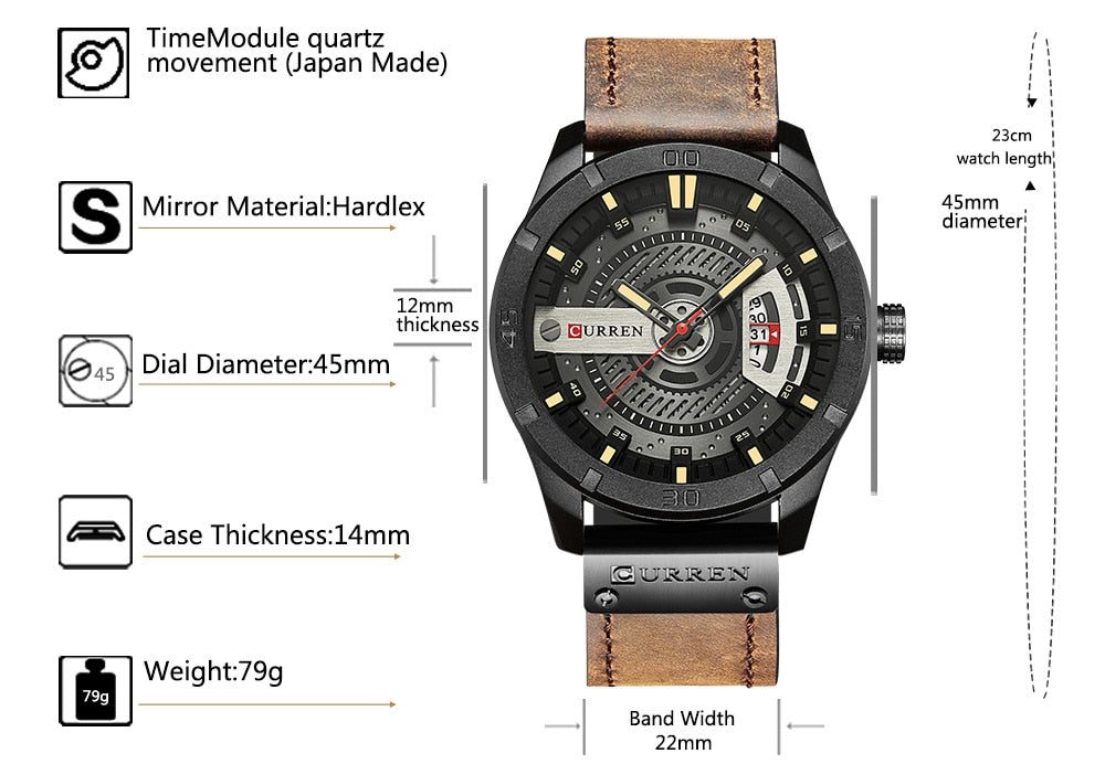 YSYH Luxury Brand Analog sports Wristwatch Display Date Men's Quartz Watch