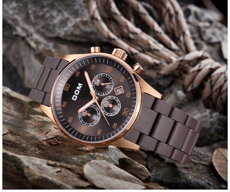 YSYH Men's Watch Calendar Week Show Waterproof Luminous Quartz Watch Men High Quality Movement Clock Gold