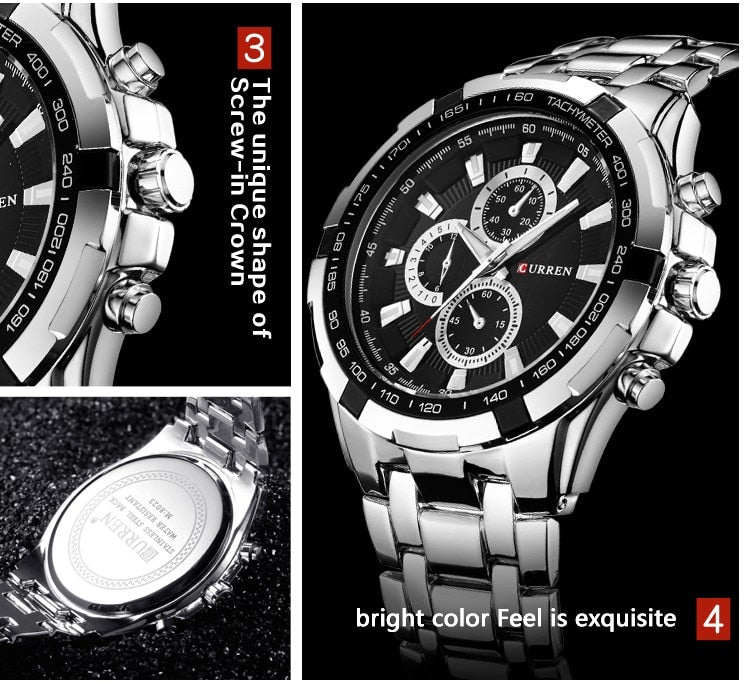 YSYH Watches Men Luxury &Casual Quartz Male Wristwatches Classic Analog Sports Steel Band Clock Relojes