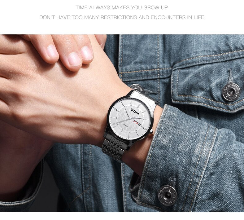 YSYH Men's Watches Ultra-thin Business Casual Leather Wrist Watch Calendar Display Waterproof Multi-function Quartz Clock