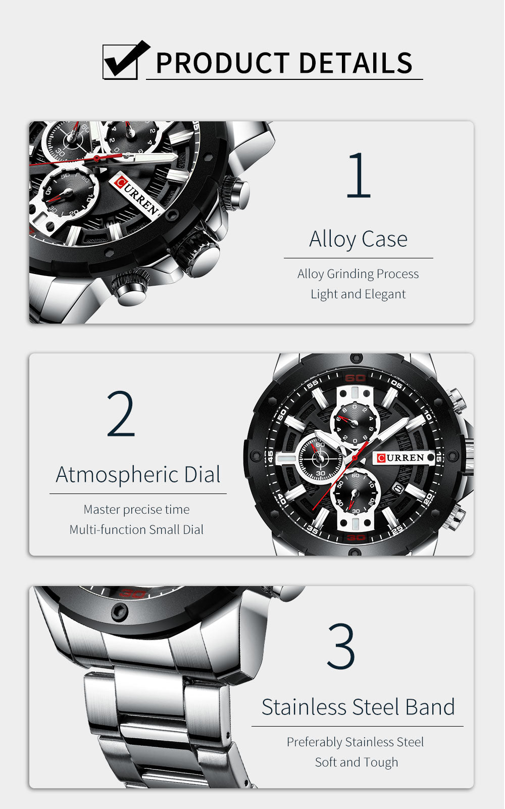 YSYH Luxury Quartz Wristwatch Men Sport Watches 8336 Stainless Steel Band Chronograph Clock Male Waterproof
