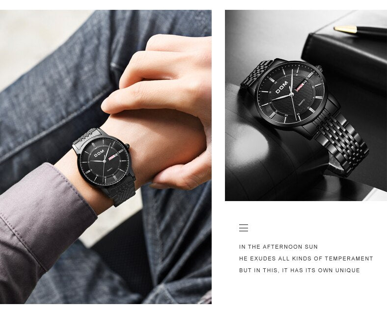 YSYH Men's Watches Ultra-thin Business Casual Leather Wrist Watch Calendar Display Waterproof Multi-function Quartz Clock