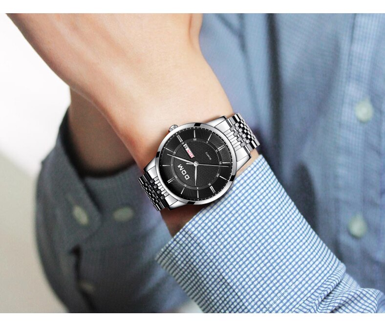 YSYH Men's Watches Ultra-thin Business Casual Leather Wrist Watch Calendar Display Waterproof Multi-function Quartz Clock