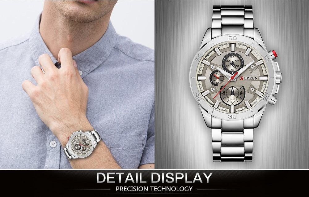 YSYH Analog Military Sports Full Steel Waterproof Wrist Watch Male Clock Reloj Hombre
