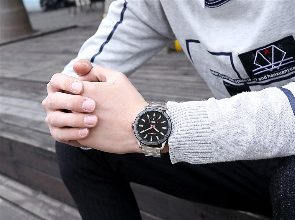 YSYH Luxury Watches Mens Casual Quartz Watch Male Clock Stainless Steel Band Waterproof Wristwatch with Week