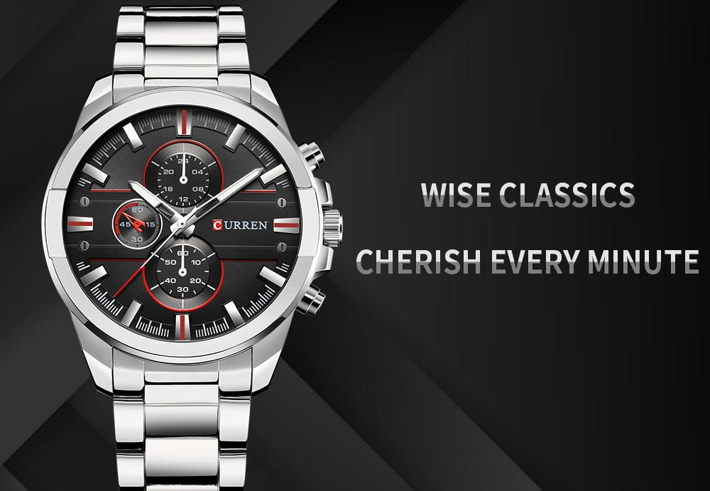 YSYH Classic Stainless Steel Strap Watches Men Military Analog Quartz Wristwatch For Mens Clock Casual Male Watch