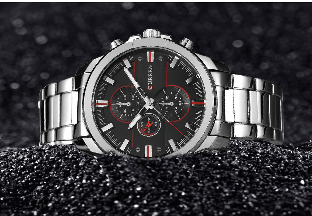YSYH Classic Stainless Steel Strap Watches Men Military Analog Quartz Wristwatch For Mens Clock Casual Male Watch
