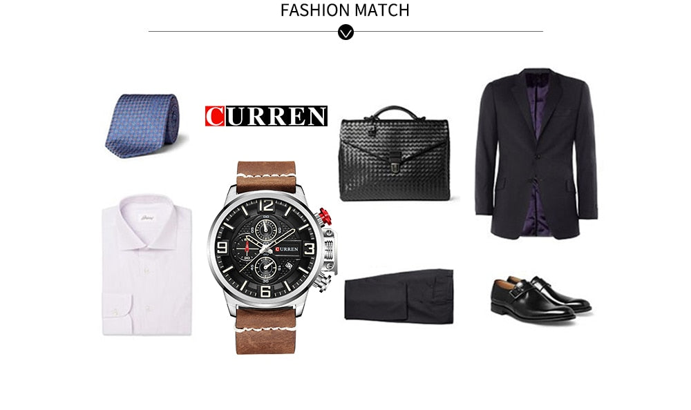 Men's Watch YSYH Brand Luxury Chronograph Quartz Sports Wristwatch High Quality Leather Strap Date Male Clock