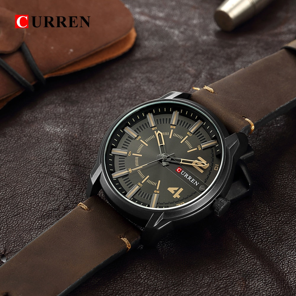 Casual Analog Quartz Wrist Watch YSYH High Quality Leather Strap Man Clock Water Resistant Relojes Hombre