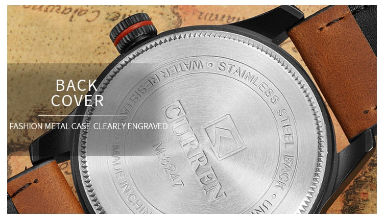 Luxury Brand YSYH Analog Sports Watch Leather Strap Quartz Men Wristwatch