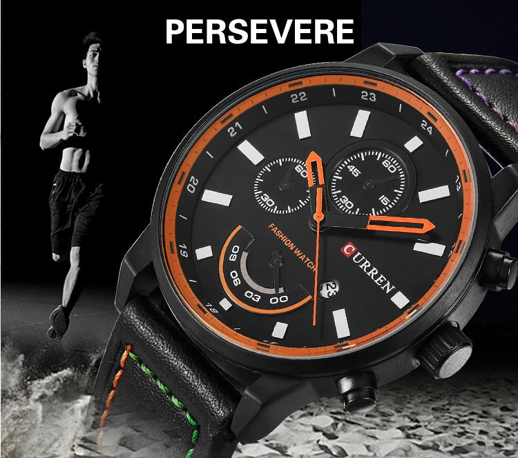 YSYH Men's Casual Analog Sport Quartz Watch Men Watches High Quality Leather Drop Shipping Wristwatch Male Clock