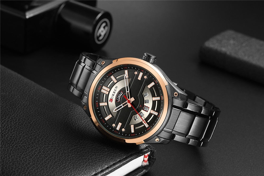 YSYH Calendar Watches Casual Sport Watch For Men 30M Water Resistant Stainless Steel Band Male Clock Luminous Wristwatches