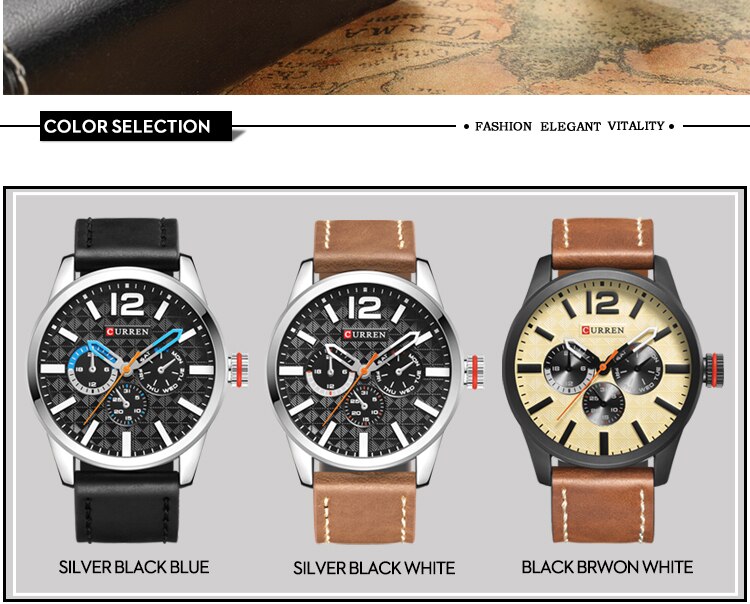 Luxury Brand YSYH Analog Sports Watch Leather Strap Quartz Men Wristwatch