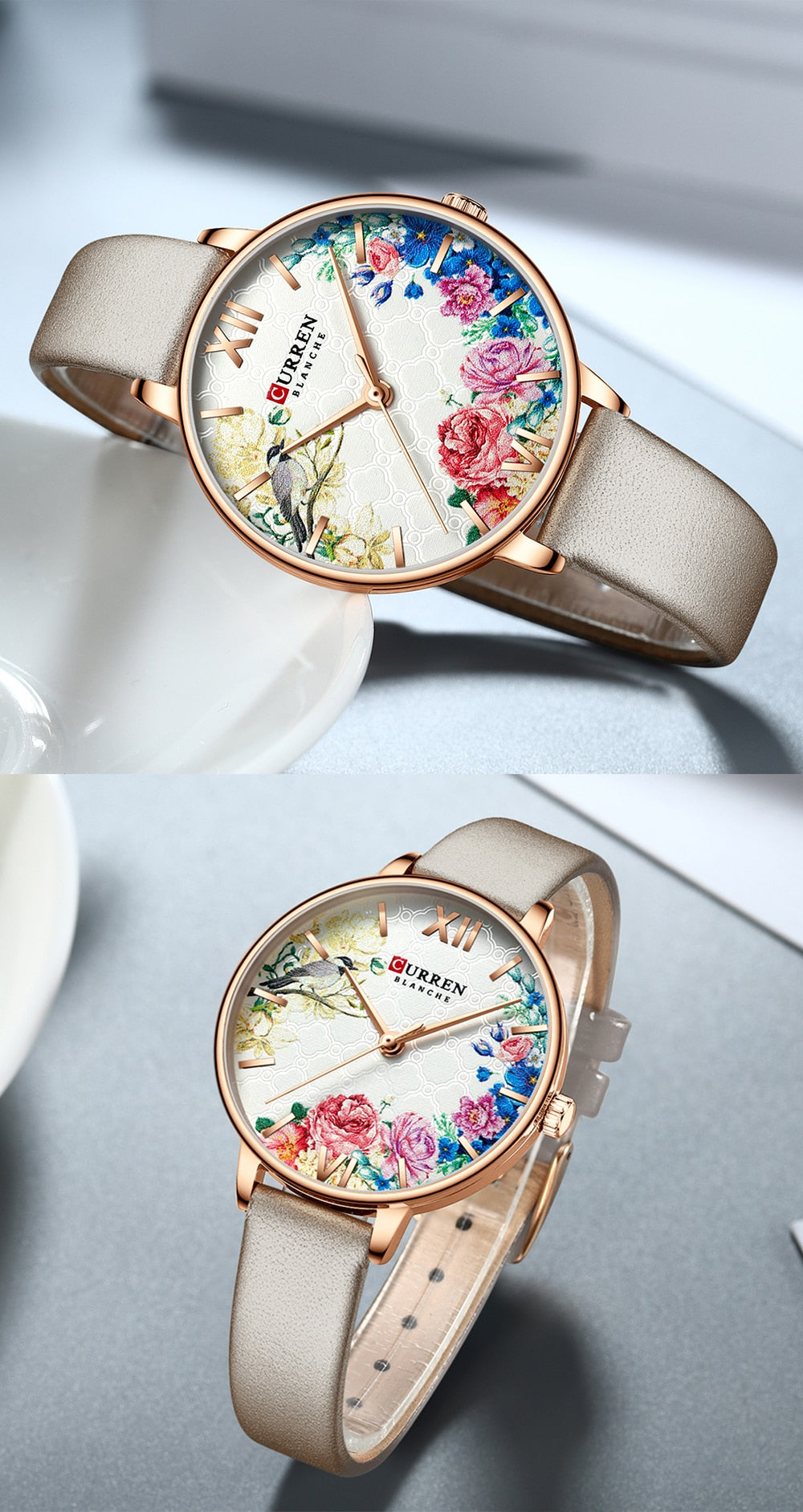 YSYH White Leather Watch for Women Watches Fashion Flower Quartz Wristwatch Female Clock Reloj Mujer Charms Ladies Gift