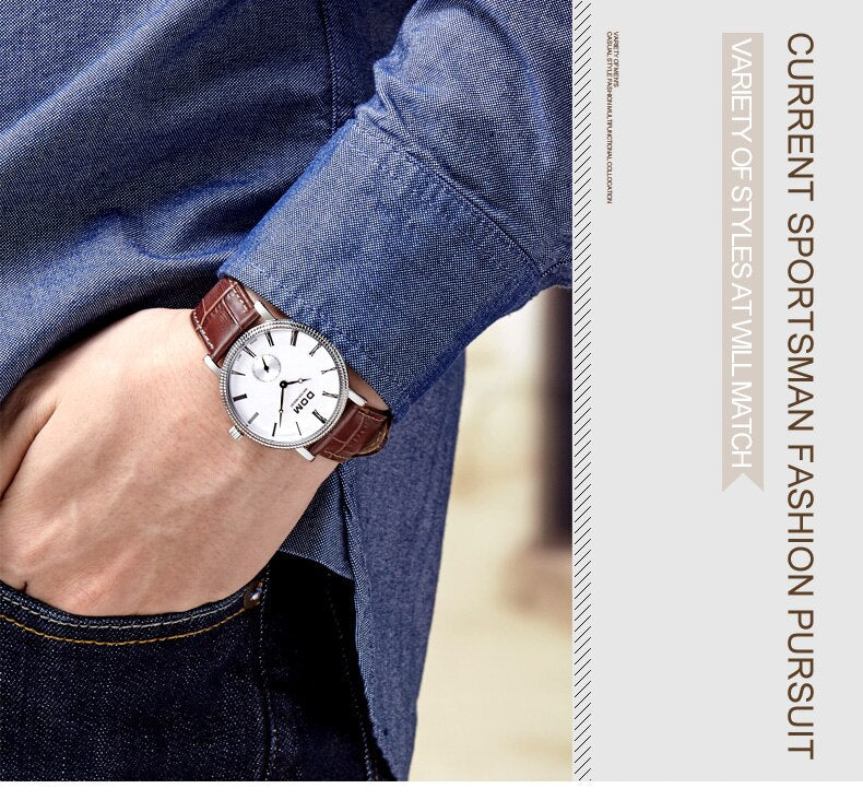 YSYH Luxury Business Casual Watch Male Retro Style Independent Stopwatch High Quality Movement Quartz Qolok Men 6mm Ultra-thin
