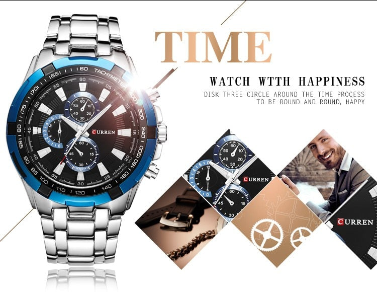 YSYH Watches Men Luxury &Casual Quartz Male Wristwatches Classic Analog Sports Steel Band Clock Relojes