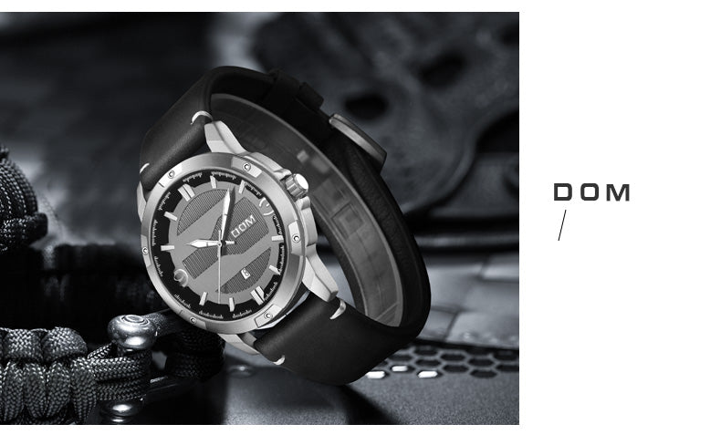YSYH Men's Watch Waterproof Sports Casual Quartz Watch Men Leather Strap Luminous Pointer Multifunction Clock