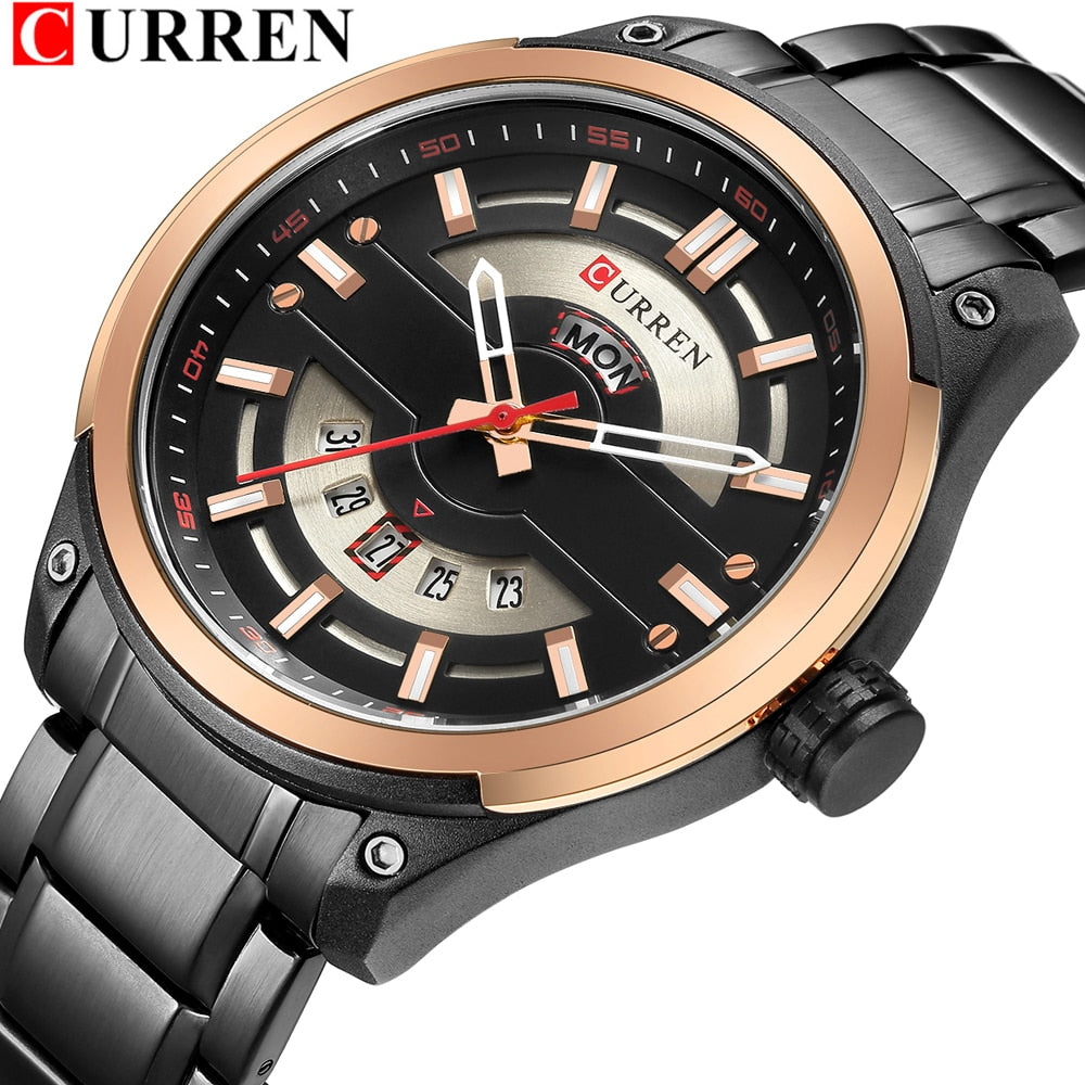 YSYH Calendar Watches Casual Sport Watch For Men 30M Water Resistant Stainless Steel Band Male Clock Luminous Wristwatches