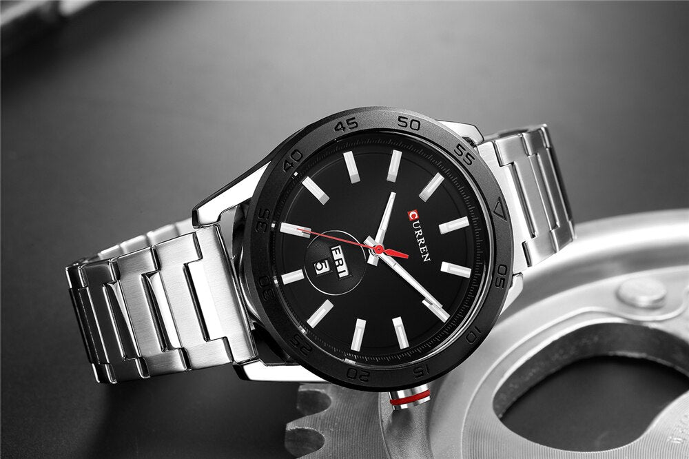 YSYH Luxury Watches Mens Casual Quartz Watch Male Clock Stainless Steel Band Waterproof Wristwatch with Week