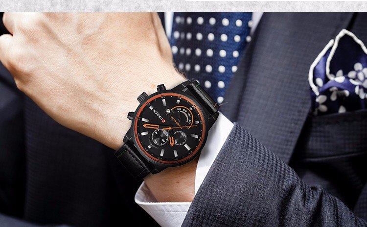 YSYH Man's Clock Analog Sport Watches Men's Leather Quartz Wrist Watch Man Clock Hombre Gifts For Men