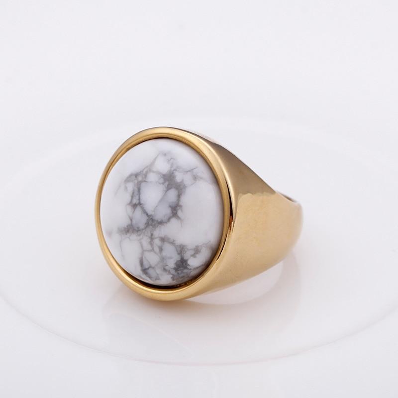 Rossny Crystal Rings Lady Marble Color Stone Rings Women Size 6-9 Antique Silver & Gold Wedding Rings Party Jewelry-Rings-Rossny