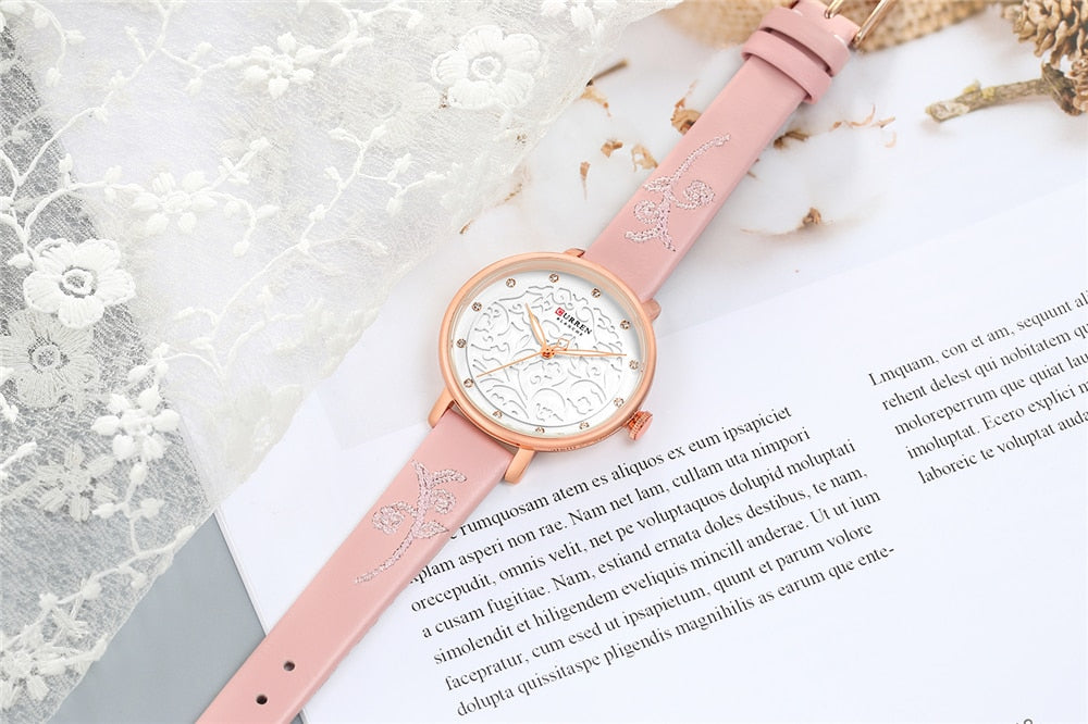 YSYH Women Watches Pink Leather Wristwatch with Rhinestone Ladies Clock Fashion Luxury Quartz Watch Relogio Feminino