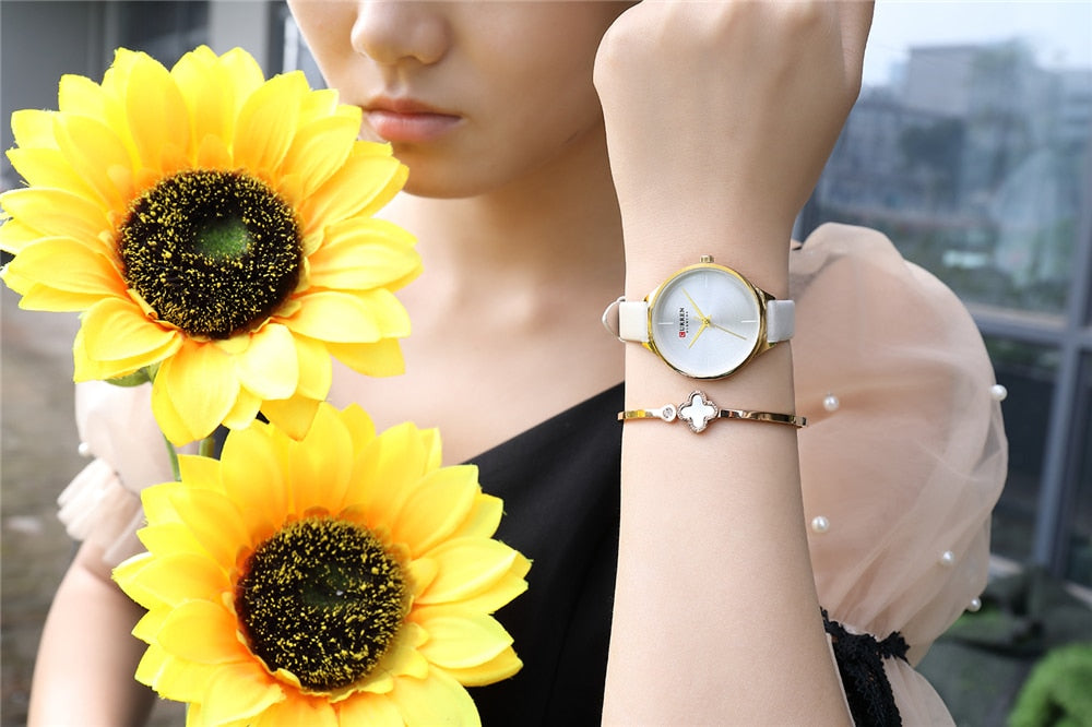 YSYH Ladies Watches Minimalist Wrist Watch for Women Casual Fashion Leather Strap Quartz Female Clock Simple Classy Watch
