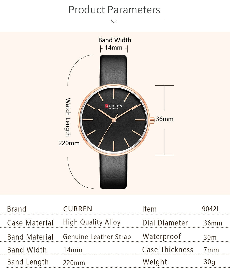 YSYH Fashion Slim Quartz Watches Ladies Leather Strap Wristwatch Womens Watch Black Clock Female Casual Accessories Relojes