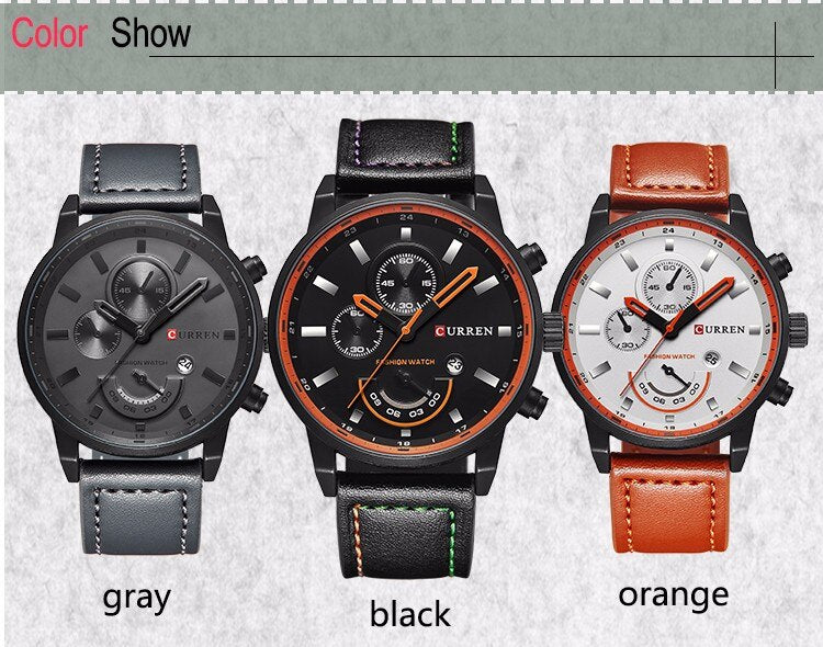 YSYH Man's Clock Analog Sport Watches Men's Leather Quartz Wrist Watch Man Clock Hombre Gifts For Men
