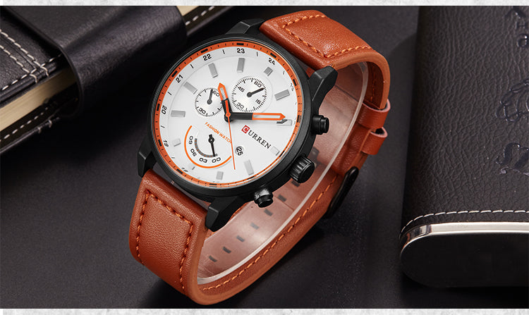YSYH Men's Casual Analog Sport Quartz Watch Men Watches High Quality Leather Drop Shipping Wristwatch Male Clock