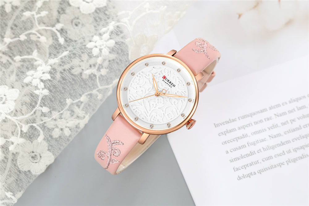 YSYH Women Watches Pink Leather Wristwatch with Rhinestone Ladies Clock Fashion Luxury Quartz Watch Relogio Feminino