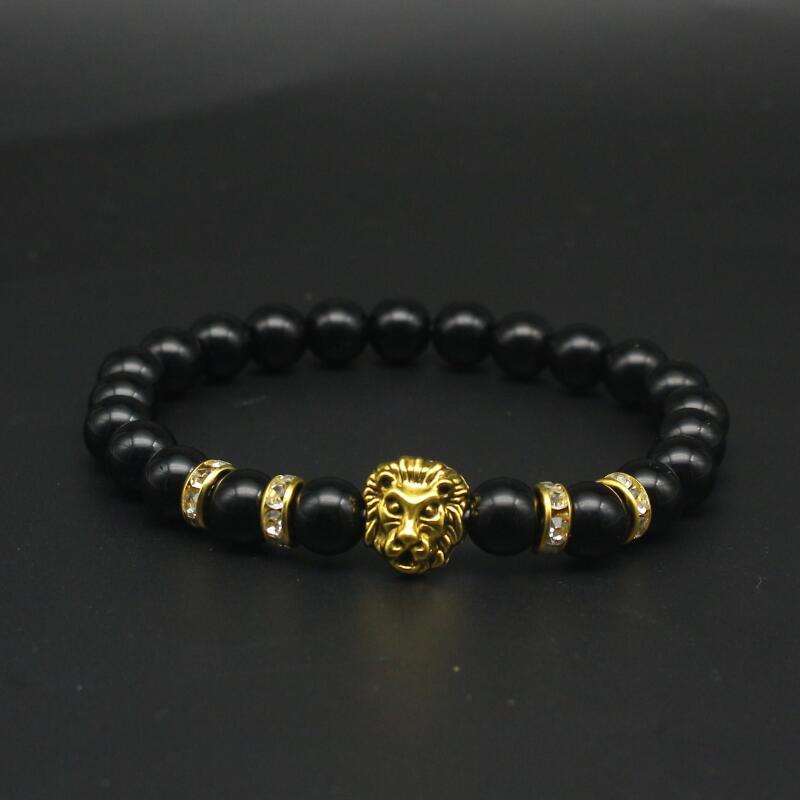 Lion Bracelet Matte Volcano Lava Stone Bracelet-Bracelet-Rossny