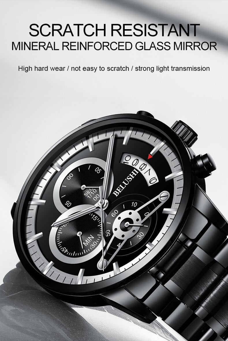 YSYH quartz watch men's gold business watch countdown calendar reloj hombre