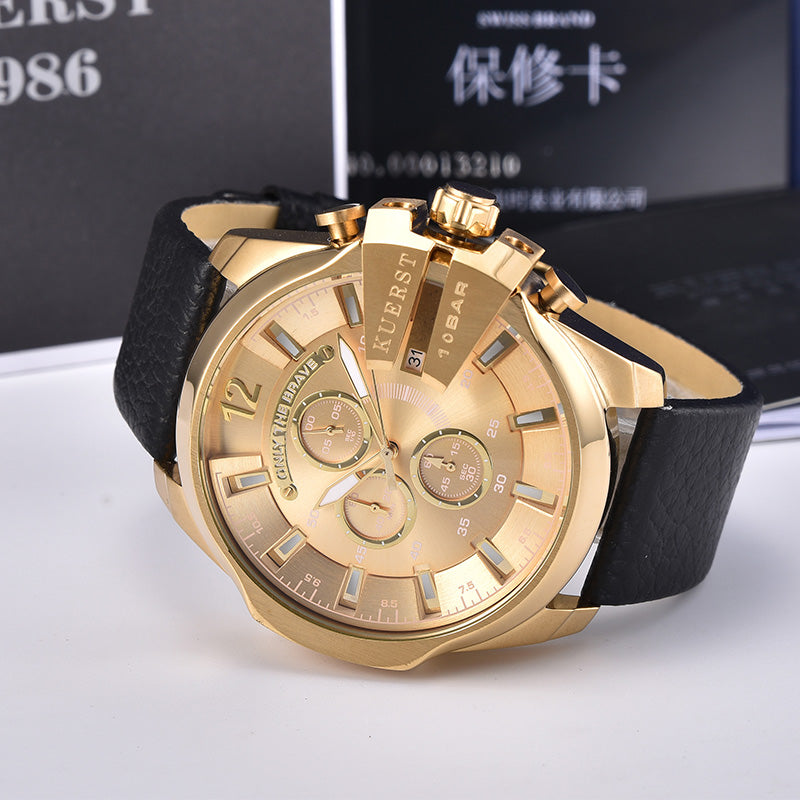 YSYH Mens Sport Watch Men Waterproof Quartz Watch Fashion Leather Strap Chronograph