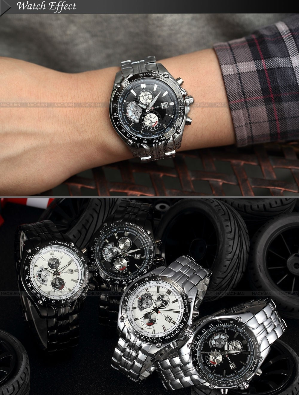 YSYH Full Stainless Steel Quartz Watches Mens Sport Wristwatch Waterproof Male Clock erkek saat Gifts