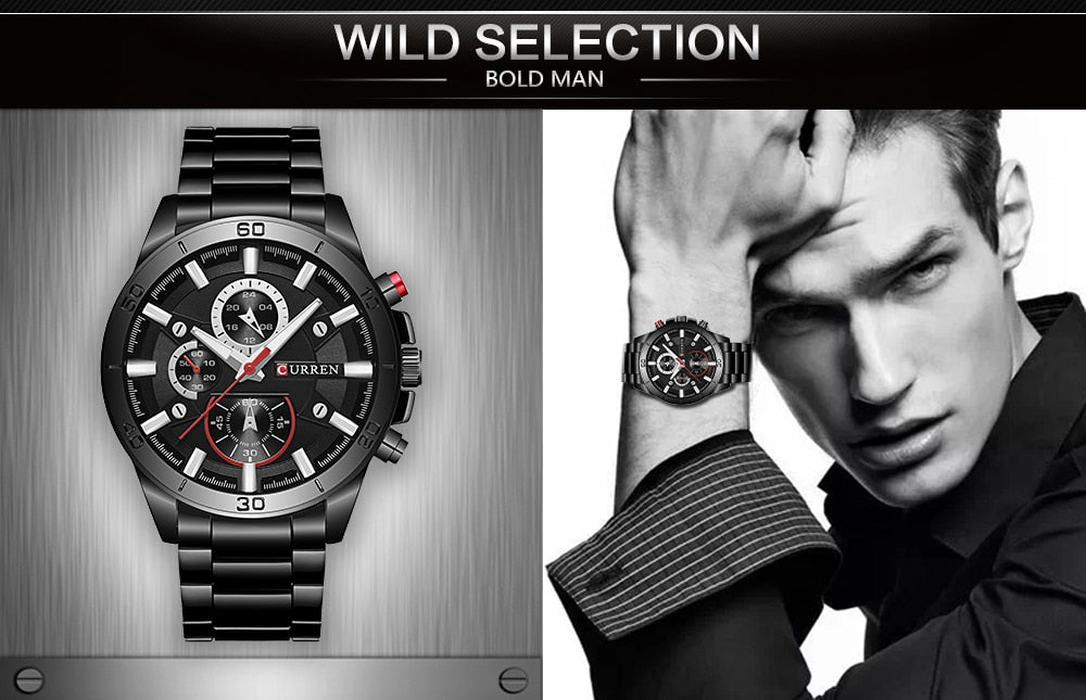 YSYH Analog Military Sports Full Steel Waterproof Wrist Watch Male Clock Reloj Hombre