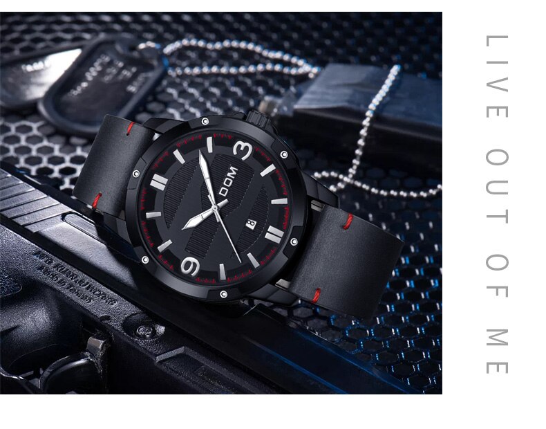 YSYH Men's Watch Waterproof Sports Casual Quartz Watch Men Leather Strap Luminous Pointer Multifunction Clock