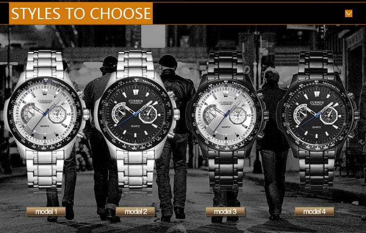 Men's Watches YSYH Quartz Watch Men Sport Full Steel Waterproof Wristwatch Male Clock