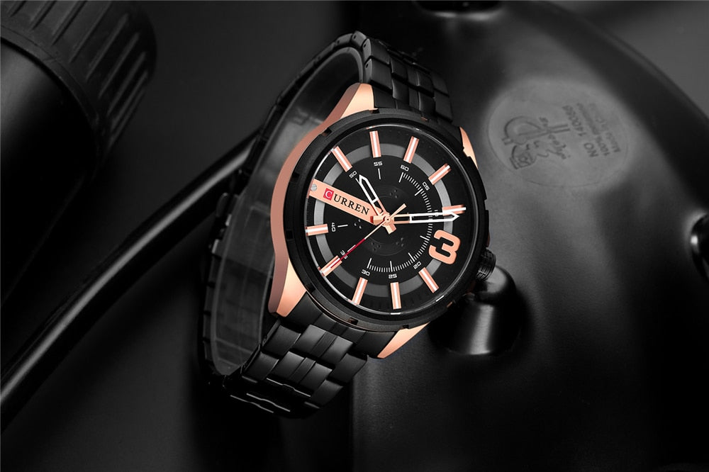 YSYH Gold Watches for Men Watch Business Men's Clock Fashion Quartz Stainless Steel Wrist watches Waterproof