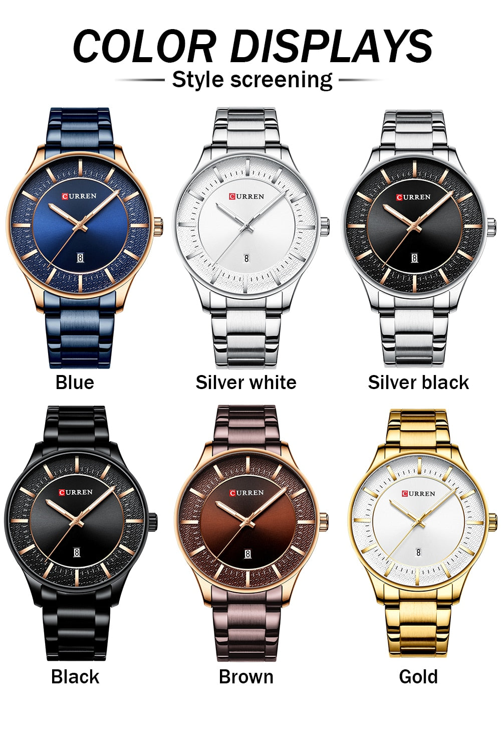 YSYH Luxury Gold Quartz Watches Men Stainless Steel Strap Wristwatch Auto Date Clock Male Classic Watch