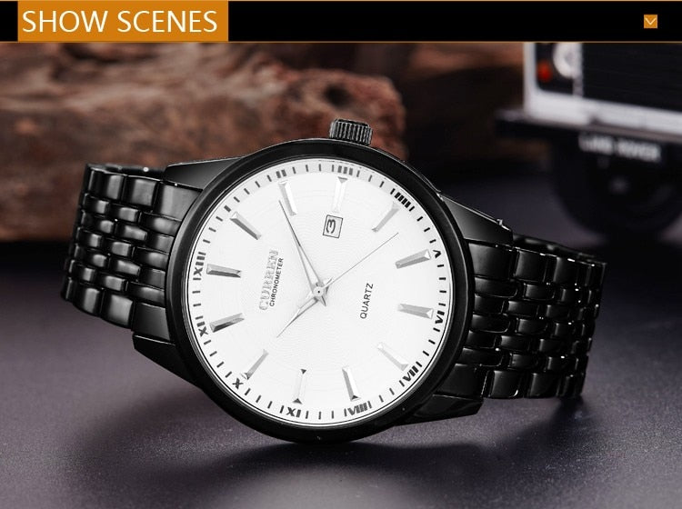 YSYH New Watches Fashion Simple style Calendar Casual Business Men Wristwatch Full Steel Quartz Male Clock Waterproof Watch