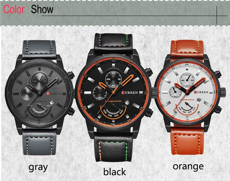 YSYH Men's Casual Analog Sport Quartz Watch Men Watches High Quality Leather Drop Shipping Wristwatch Male Clock