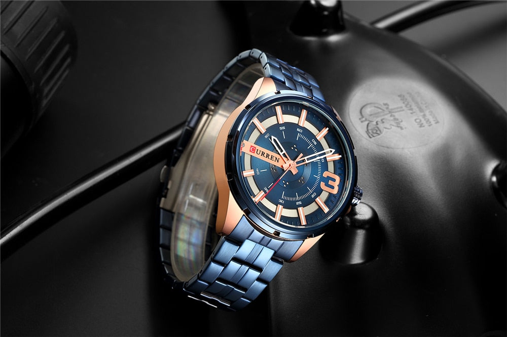 YSYH Gold Watches for Men Watch Business Men's Clock Fashion Quartz Stainless Steel Wrist watches Waterproof