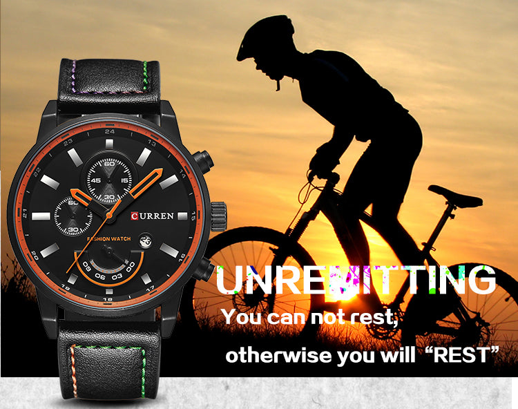 YSYH Men's Casual Analog Sport Quartz Watch Men Watches High Quality Leather Drop Shipping Wristwatch Male Clock