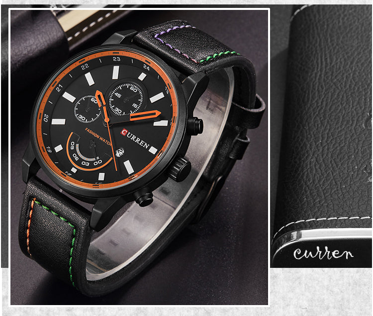 YSYH Men's Casual Analog Sport Quartz Watch Men Watches High Quality Leather Drop Shipping Wristwatch Male Clock