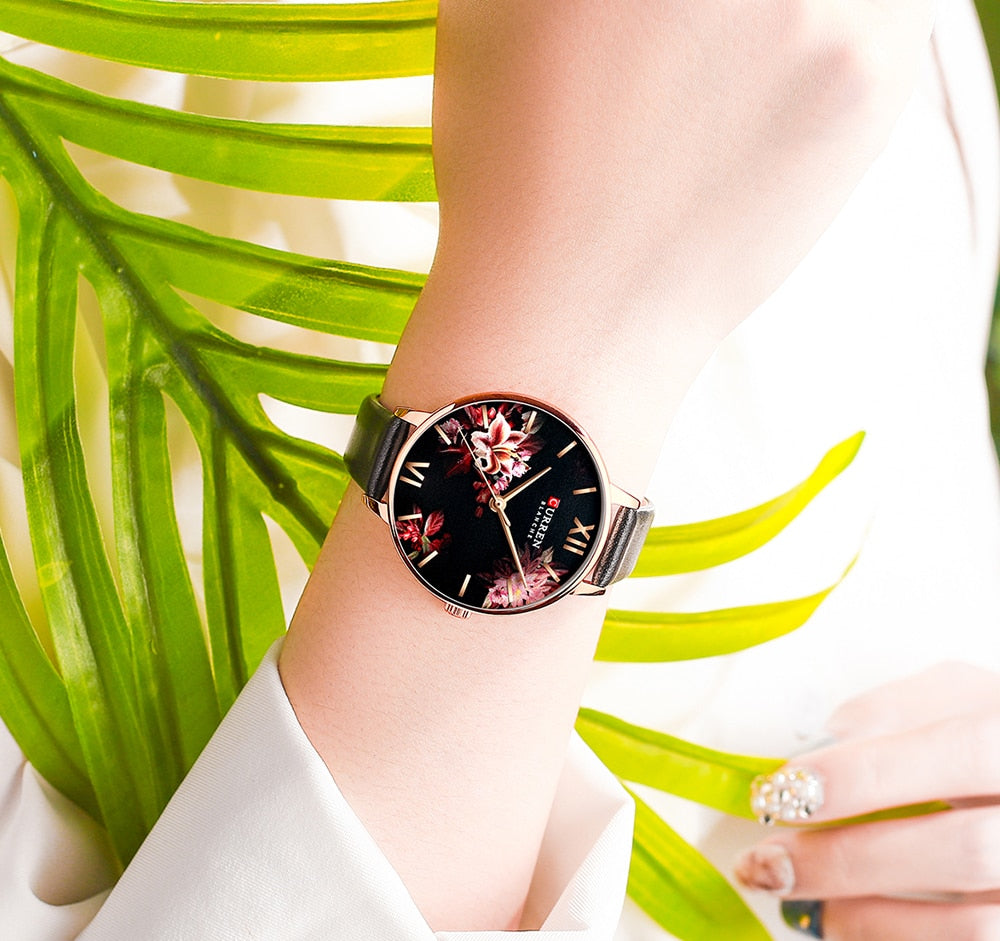 YSYH White Leather Watch for Women Watches Fashion Flower Quartz Wristwatch Female Clock Reloj Mujer Charms Ladies Gift