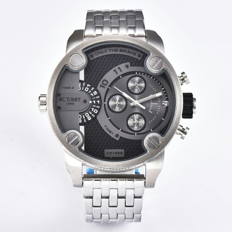 YSYH Man Watches Large Dial Men's Sports Wrist Watch Waterproof Double Time Zone Chronograph Men's Quartz Clock New