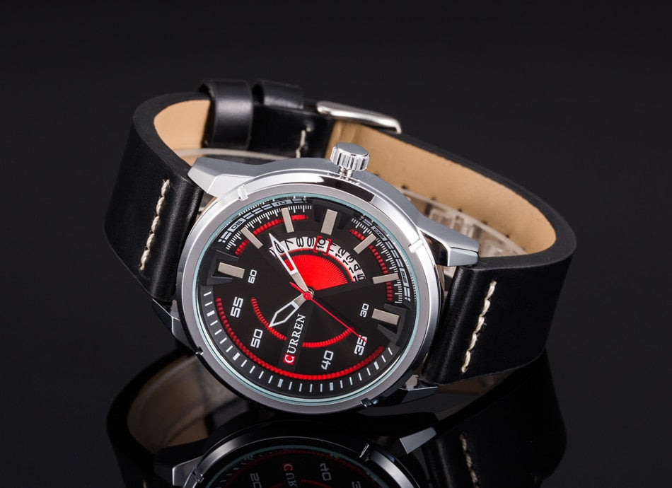 YSYH Creative Watches Casual Quartz Male Clock Display Date Leather Strap Men Wristwatch