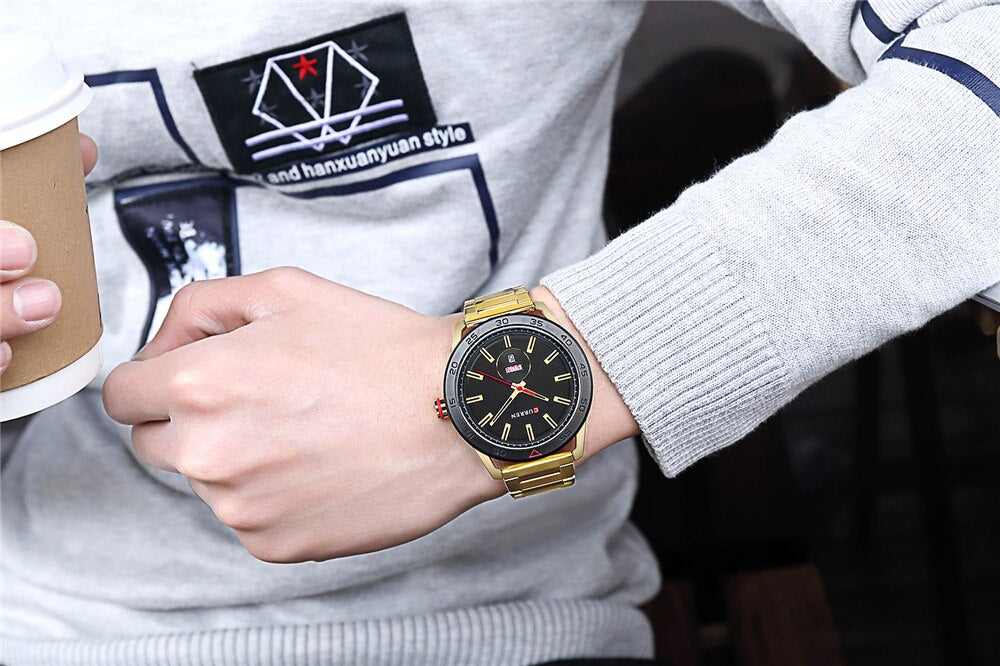 YSYH Luxury Watches Mens Casual Quartz Watch Male Clock Stainless Steel Band Waterproof Wristwatch with Week