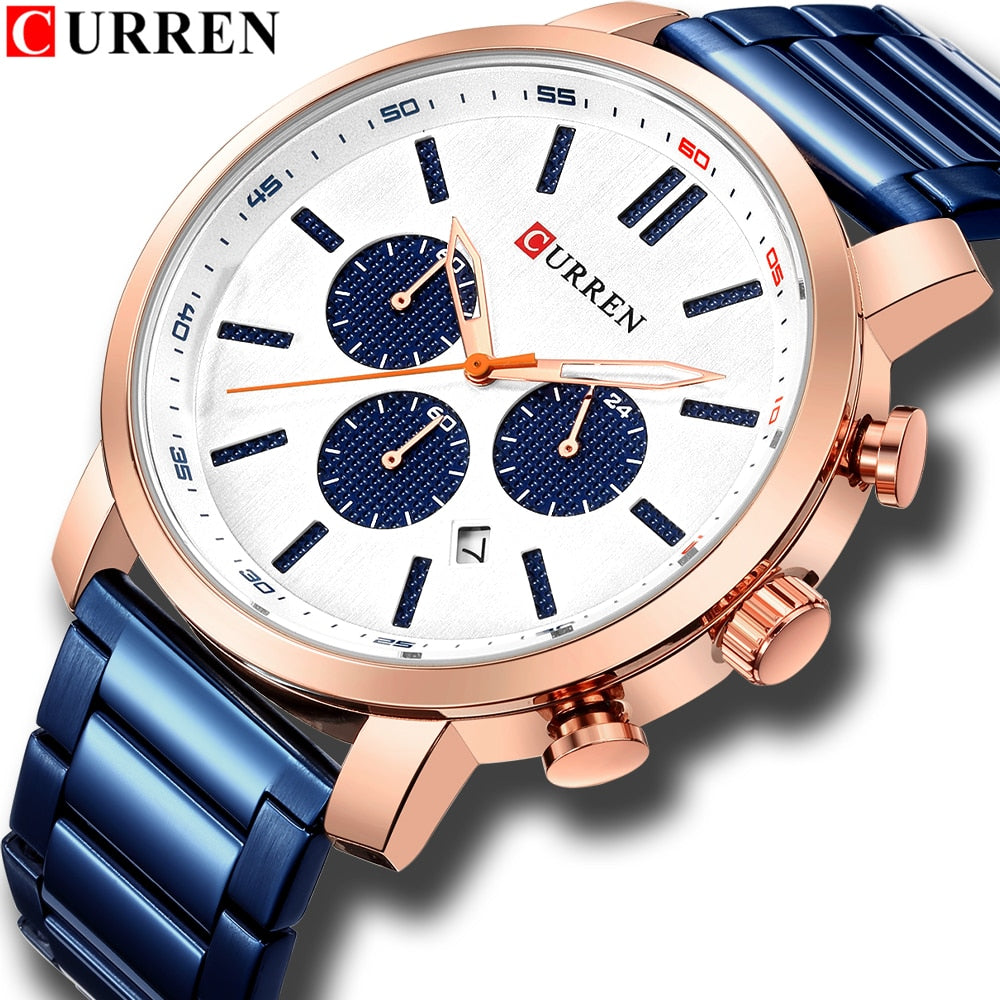 Luxury Brand Military Sport YSYH Stainless Steel Wristwatch For Man Chronograph Watch Date Male Clock